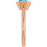 Natural Swiss Blue Topaz Rose Gold Solitaire Ring in | oval