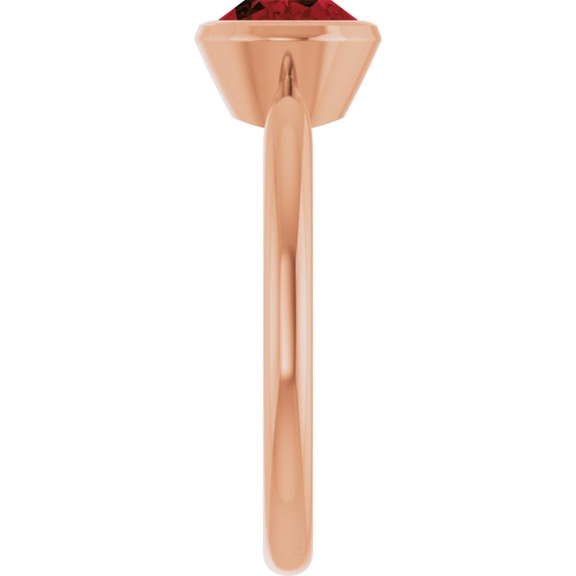 Natural Mozambique Garnet Rose Gold Solitaire Ring in | oval