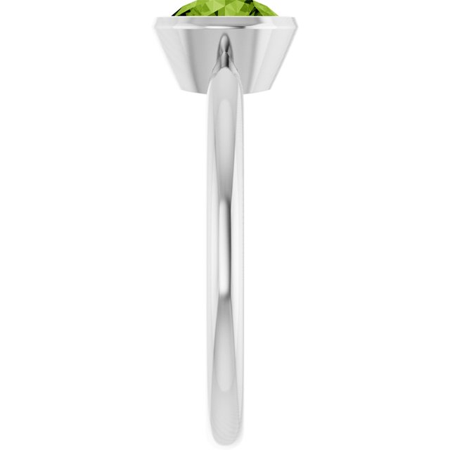 Natural Peridot 10k White Gold Solitaire Ring in