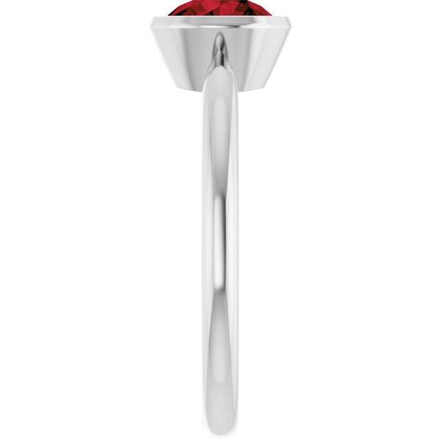 Natural Mozambique Garnet 10k White Gold Solitaire Ring in