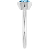 Natural Sky Blue Topaz 10k White Gold Solitaire Ring in
