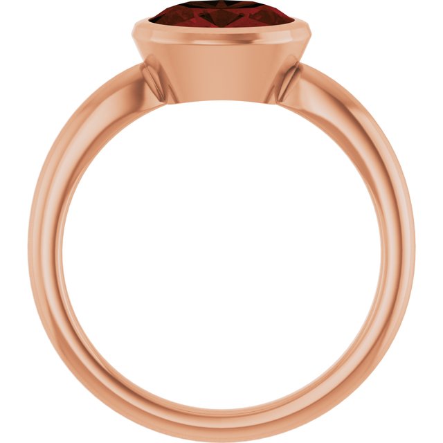 Natural Mozambique Garnet Rose Gold Solitaire Ring in | oval