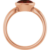 Natural Mozambique Garnet Rose Gold Solitaire Ring in | oval