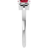 Oval Lab-Grown Ruby Youth Ring in Platinum