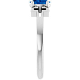 Oval Lab-Grown Blue Sapphire Youth Ring in Platinum