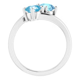 Round N/a Two Stone Ring in White Gold