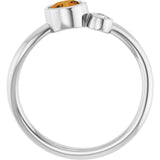 Round Citrine Two Stone Ring in Platinum