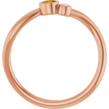 Round Citrine Two Stone Ring with Diamond Accents in Rose Gold