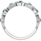 Round Alexandrite Stackable Ring in Platinum