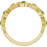 Round Peridot Stackable Ring in Yellow Gold