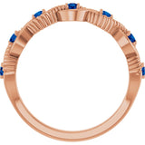 Round Lab-Grown Blue Sapphire Stackable Ring in Rose Gold