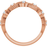 Round White Sapphire Stackable Ring in Rose Gold