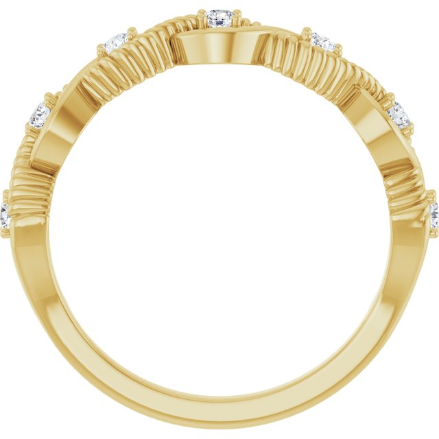 Round White Sapphire Stackable Ring in Yellow Gold