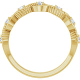 Round White Sapphire Stackable Ring in Yellow Gold