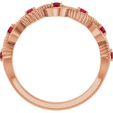 Round Lab-Grown Ruby Stackable Ring in Rose Gold