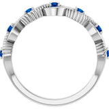 Round Lab-Grown Blue Sapphire Stackable Ring in White Gold