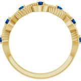 Round Lab-Grown Blue Sapphire Stackable Ring in Yellow Gold