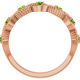 Round Peridot Stackable Ring in Rose Gold