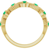 Round Lab-Grown Emerald Stackable Ring in Yellow Gold