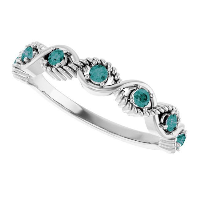 Round Lab-Grown Alexandrite Stackable Ring in Platinum