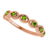 Round Peridot Stackable Ring in Rose Gold