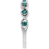 Round Lab-Grown Alexandrite Stackable Ring in Platinum