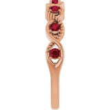 Round Lab-Grown Ruby Stackable Ring in Rose Gold