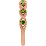 Round Peridot Stackable Ring in Rose Gold