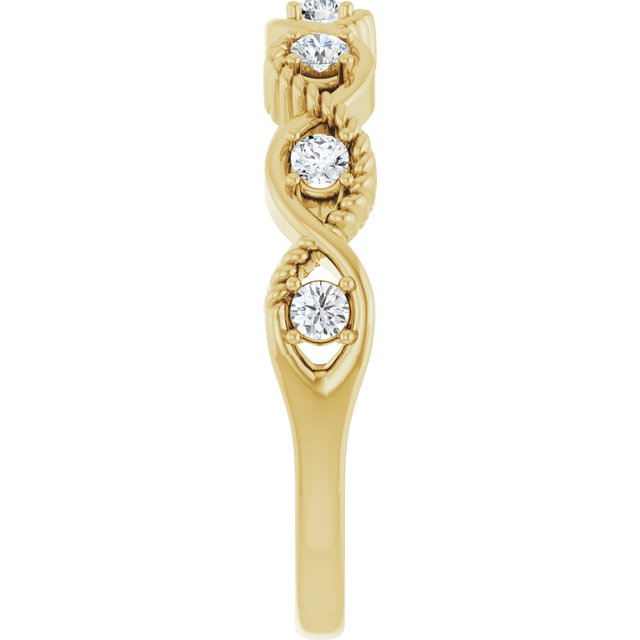 Round White Sapphire Stackable Ring in Yellow Gold