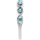 Round Blue Zircon Stackable Ring in Platinum