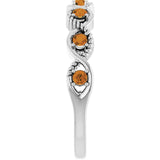 Round Citrine Stackable Ring in Platinum