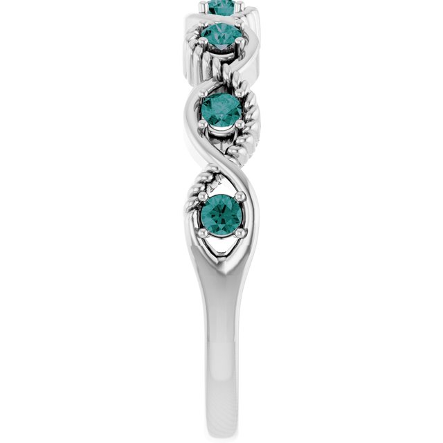 Round Alexandrite Stackable Ring in Platinum