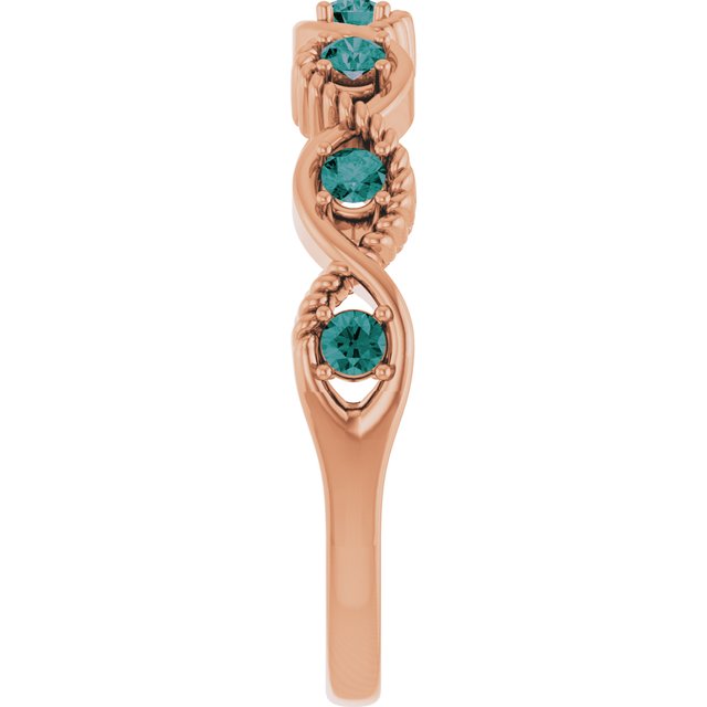 Round Lab-Grown Alexandrite Stackable Ring in Rose Gold