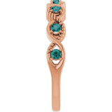 Round Lab-Grown Alexandrite Stackable Ring in Rose Gold