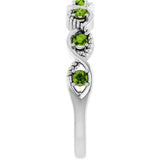 Round Peridot Stackable Ring in Platinum