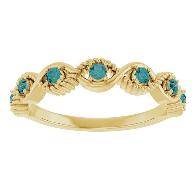 Round Alexandrite Stackable Ring in Yellow Gold