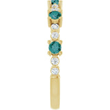 Round Lab-Grown Alexandrite & Diamond Ring in Yellow Gold