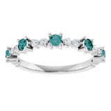 Round Lab-Grown Alexandrite & Diamond Stackable Ring in Platinum