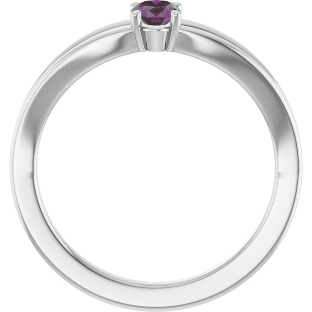 Oval Lab-Grown Alexandrite Youth Ring in Platinum