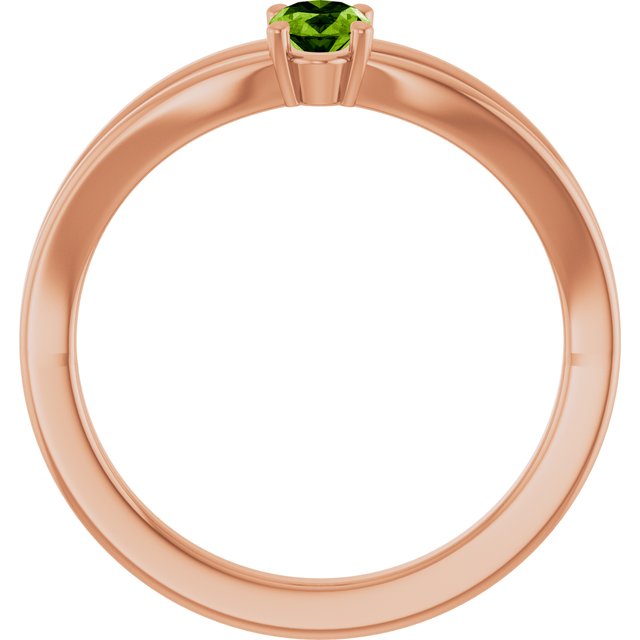Oval Peridot Youth Ring in Rose Gold
