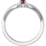 Oval Pink Tourmaline Youth Ring in Platinum