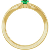 Oval Emerald Youth Ring in Yellow Gold