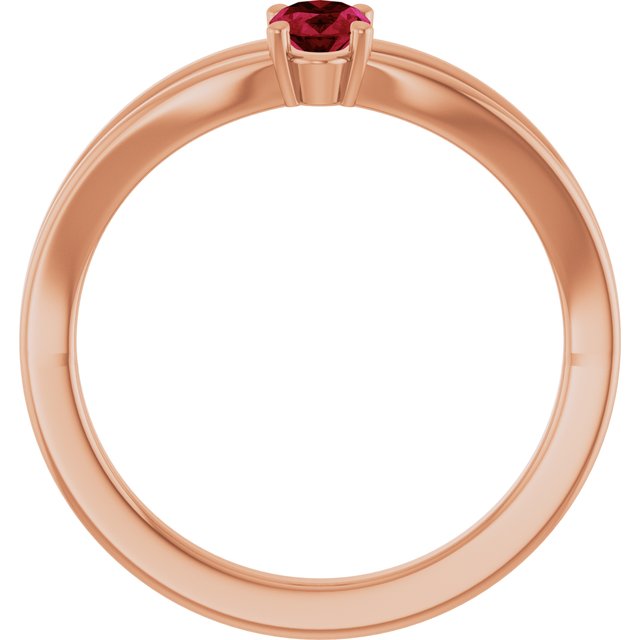 Oval Ruby Youth Ring in Rose Gold