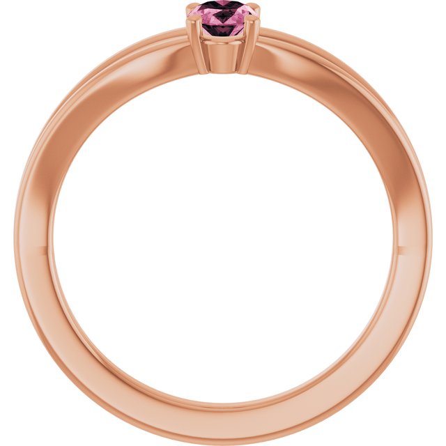 Oval Pink Tourmaline Youth Ring in Rose Gold