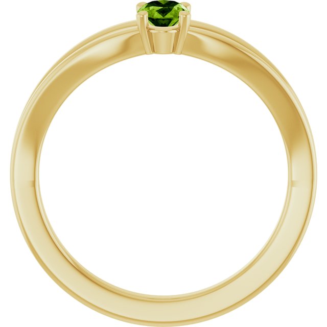 Oval Peridot Youth Ring in Yellow Gold