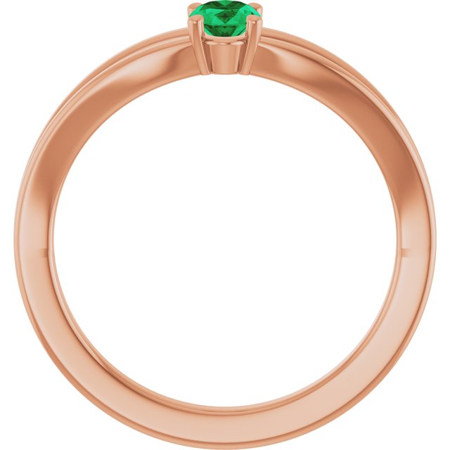 Oval Emerald Youth Ring in Rose Gold