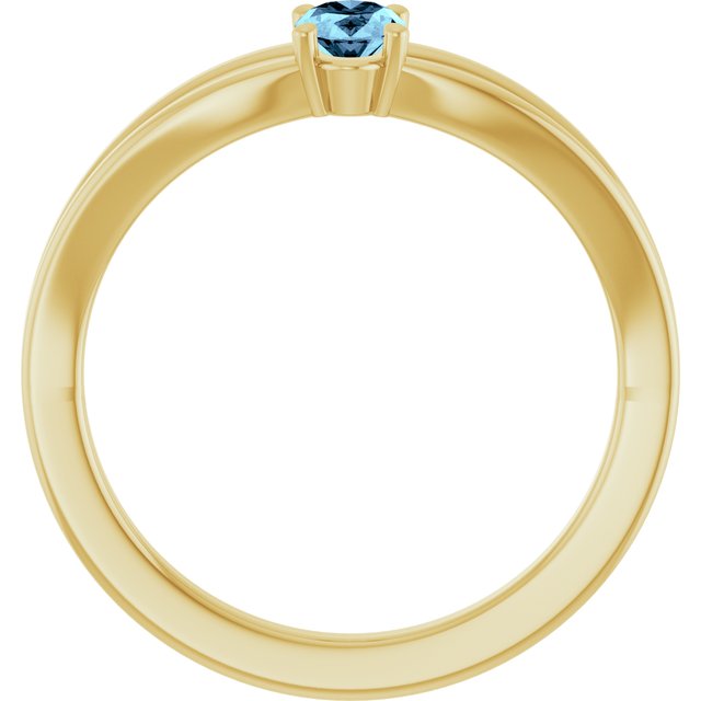Oval Aquamarine Youth Ring in Yellow Gold