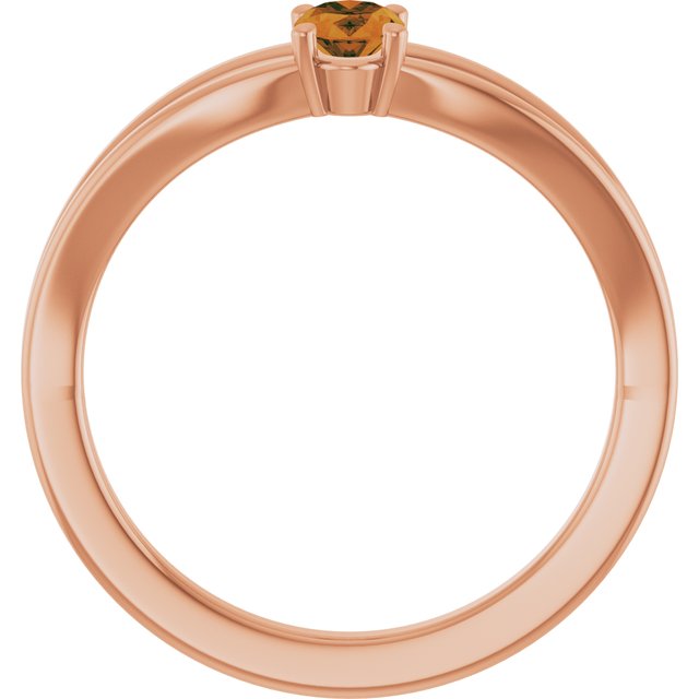 Oval Citrine Youth Ring in Rose Gold