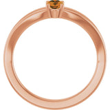 Oval Citrine Youth Ring in Rose Gold