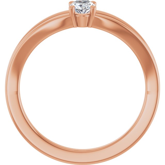 Oval White Sapphire Youth Ring in Rose Gold